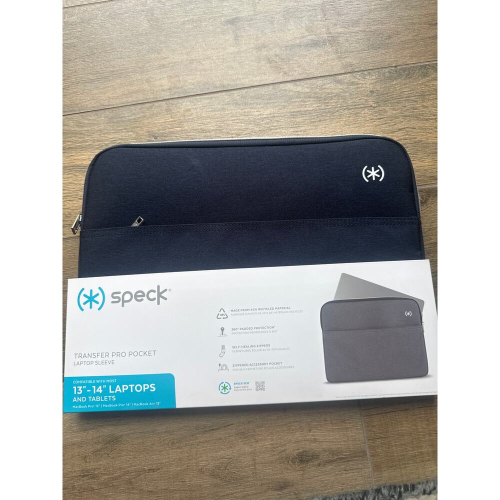 Speck Transfer Pro Laptop Sleeve 13–14” Black Padded Case New